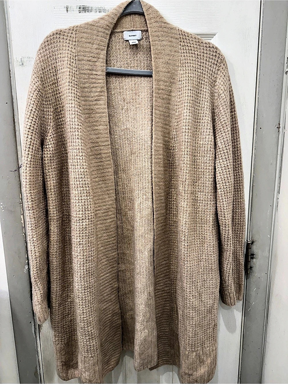 Old Navy Waffle-Knit Open-Front Cardigan Brown XL